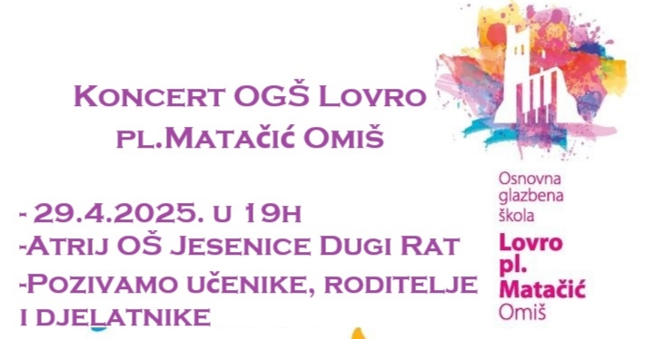 Pozivamo vas na koncert koji će se održati u našoj školi